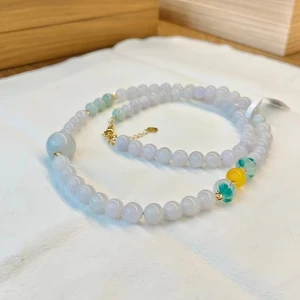 Exquisite Natural Jade Necklace, Women's Healing Jade, Fashionable Bohemian Bead Necklace