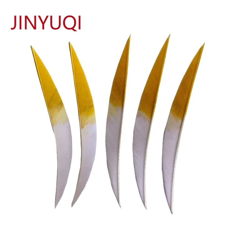 JINYUQI 5Inch Feathers Arrow Vane Gradient Colors Archery Fetches Arrow Turkey Feathers Fetching--Banana