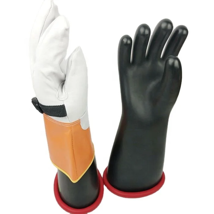 Electric Shock Proof Rubber Hand Gloves of Test Volt 40000