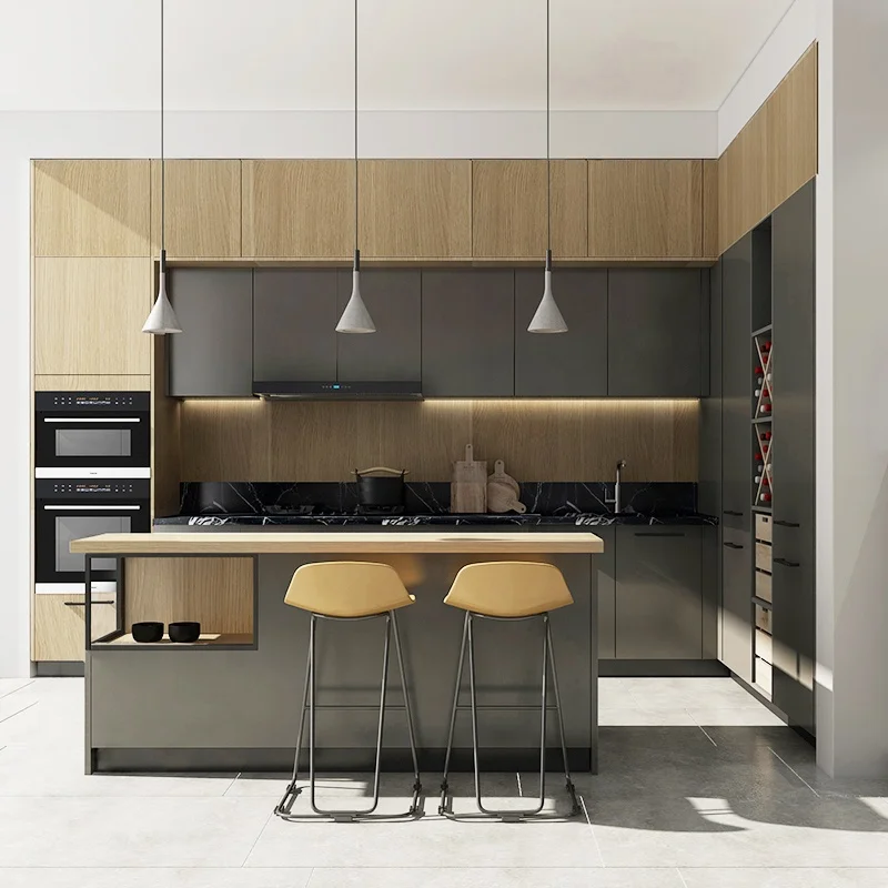 Moduler Hanging Melamine Board Ready Made Smart Modern Modular Kitchen Cabinets Modular or Customized Size German Machine MDF