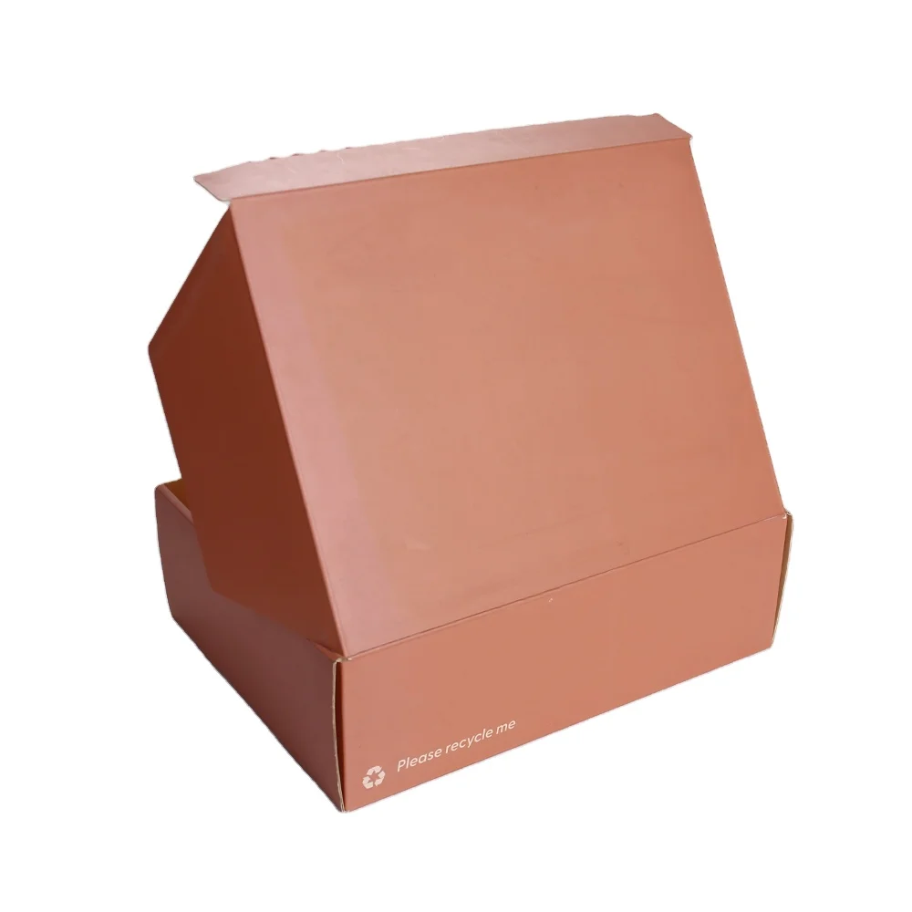 product custom recyclable corrugated paper packaging self sealing mailer shipping box tear strip printing eco friendly paper box-5