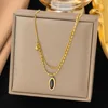ah6162-black oval necklace gold