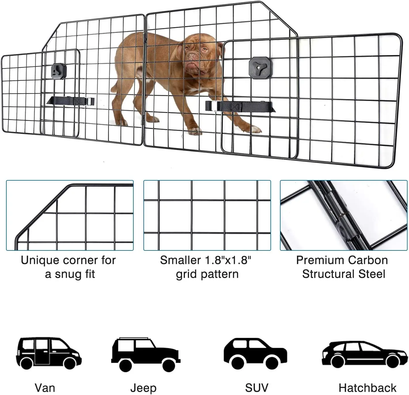 Rust-proof Metal Mesh Vehicles Pet Divider Gate For Trunk Cargo Area ...