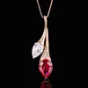 Colgante de corindón rojo y diamante blanco con cadena.