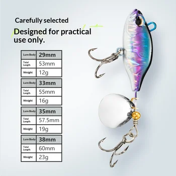 Lure Bait Spinning Sequin VIB Jig Lead Artificial Hard Bait 12g-23g Bass Perch Freshwater & Saltwater Set – Metal Jig – view 4