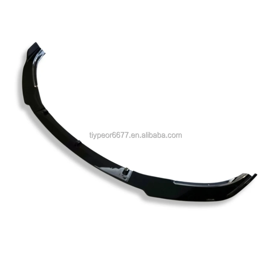 product glossy black front bumper lip spoiler splitter for tesla model 3 2017   2023 2022 abs 3pcs modified car-5