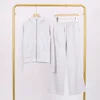 Gray-and-white slim-fit sweatshirt and sweatpants set