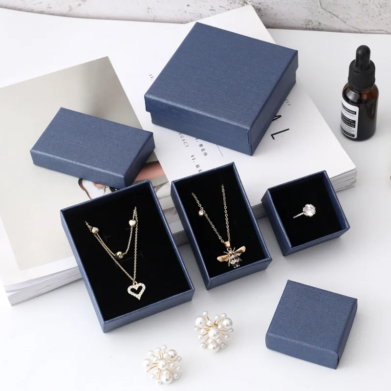 Jewelry Boxes Bag Packaging Customized Logo Brand Bag Necklace Earring  Bracelet Box Marbling Kraft Paper Gift Box Wholesale - Jewelry Packaging &  Display - AliExpress