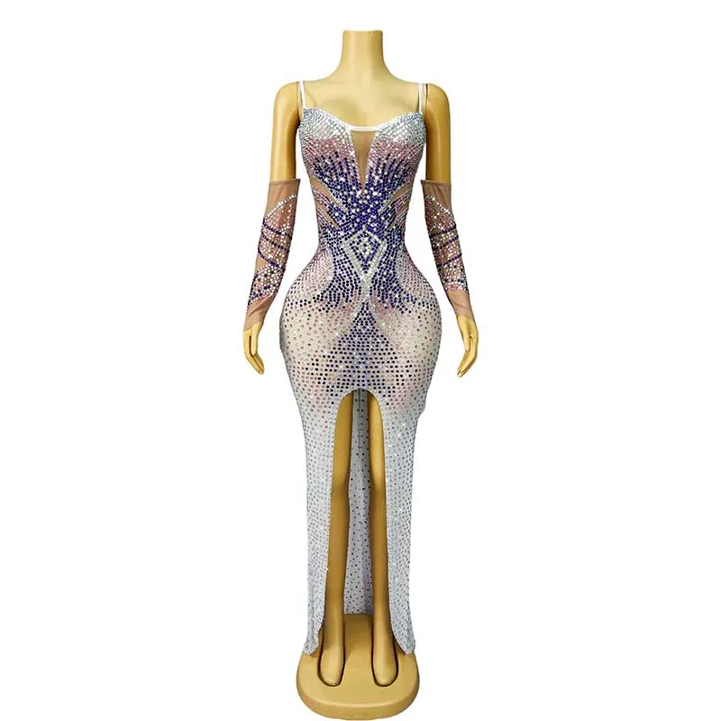 slim fit dress slacks Luxury Gold Maternity Gown, Pregnant Guest, Baby Shower, Gender Reveal Large / Silver main image 0