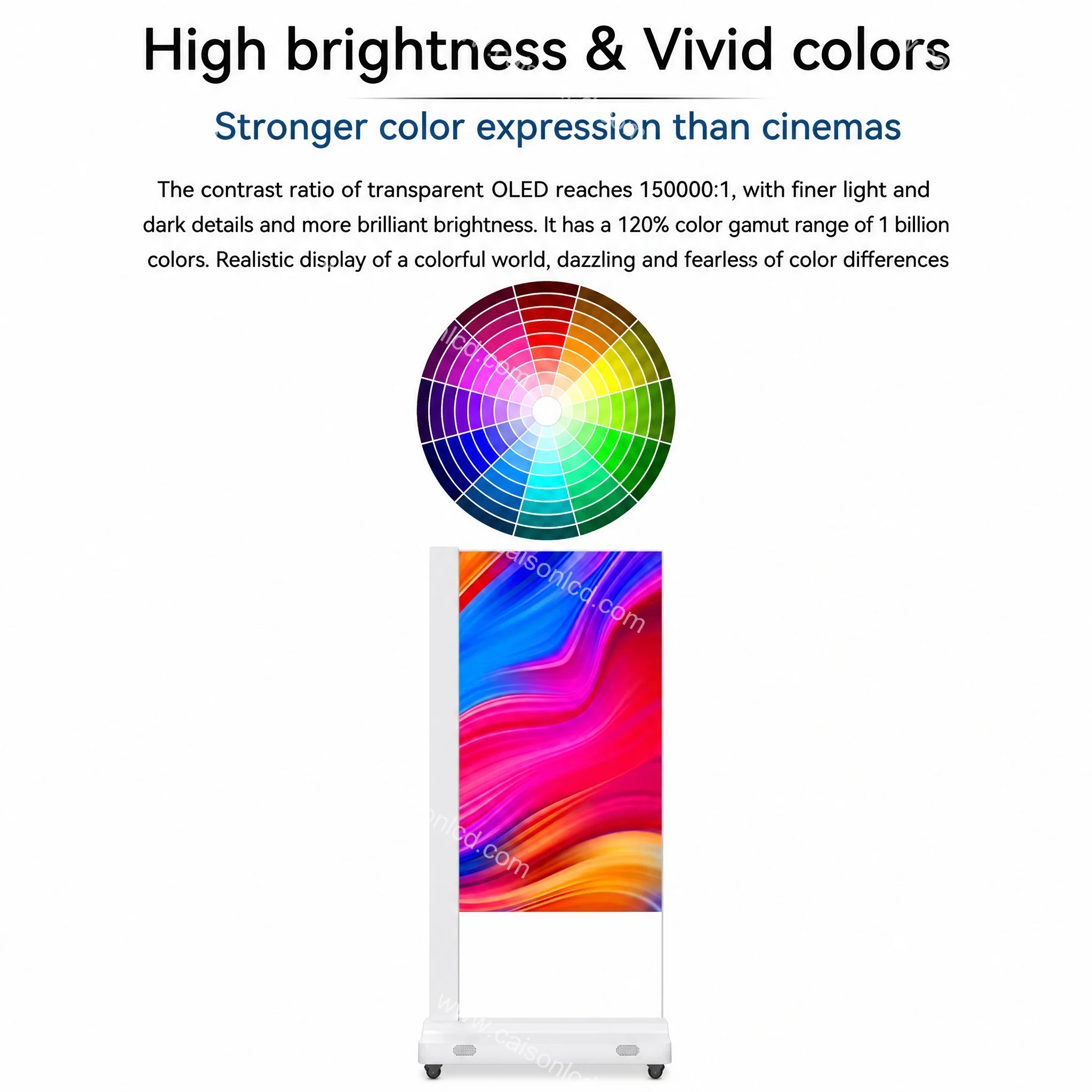 product 55 inch vertical transparent oled screen 1920  1080 transparent oled display digital signage and display lw550jul hma1230-3