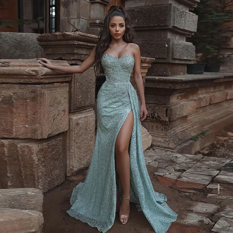 Sexy Sparkling Fabric Mermaid Evening 