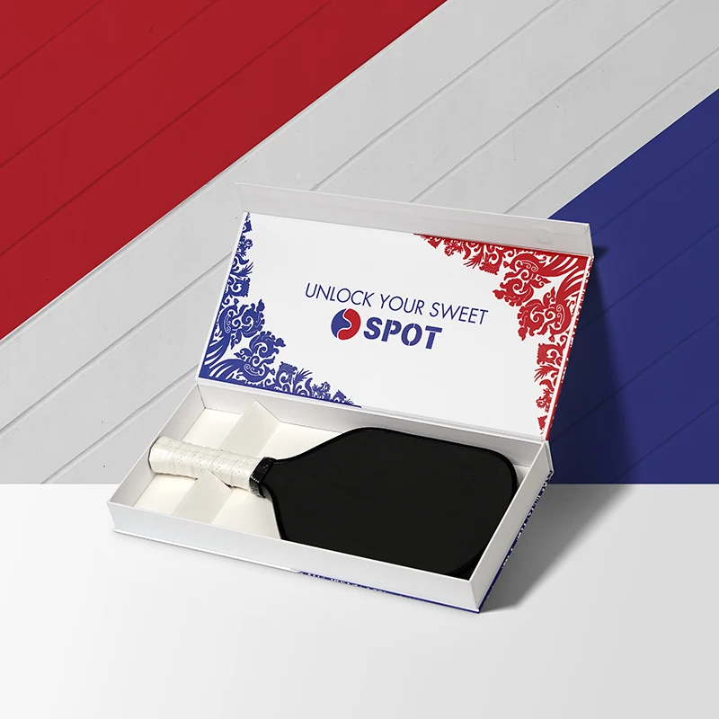 High-End Magnetic Closure Pickleball Racket Gift Box Packaging with Paper Card Insert Custom Logo