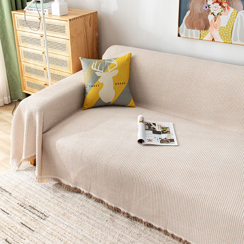 Solid Throw Blanket Picnic With Tassel Sofa Bed Decorative Sofa Cover  Blankets Plaid for Nordic Ins Style Suitable
