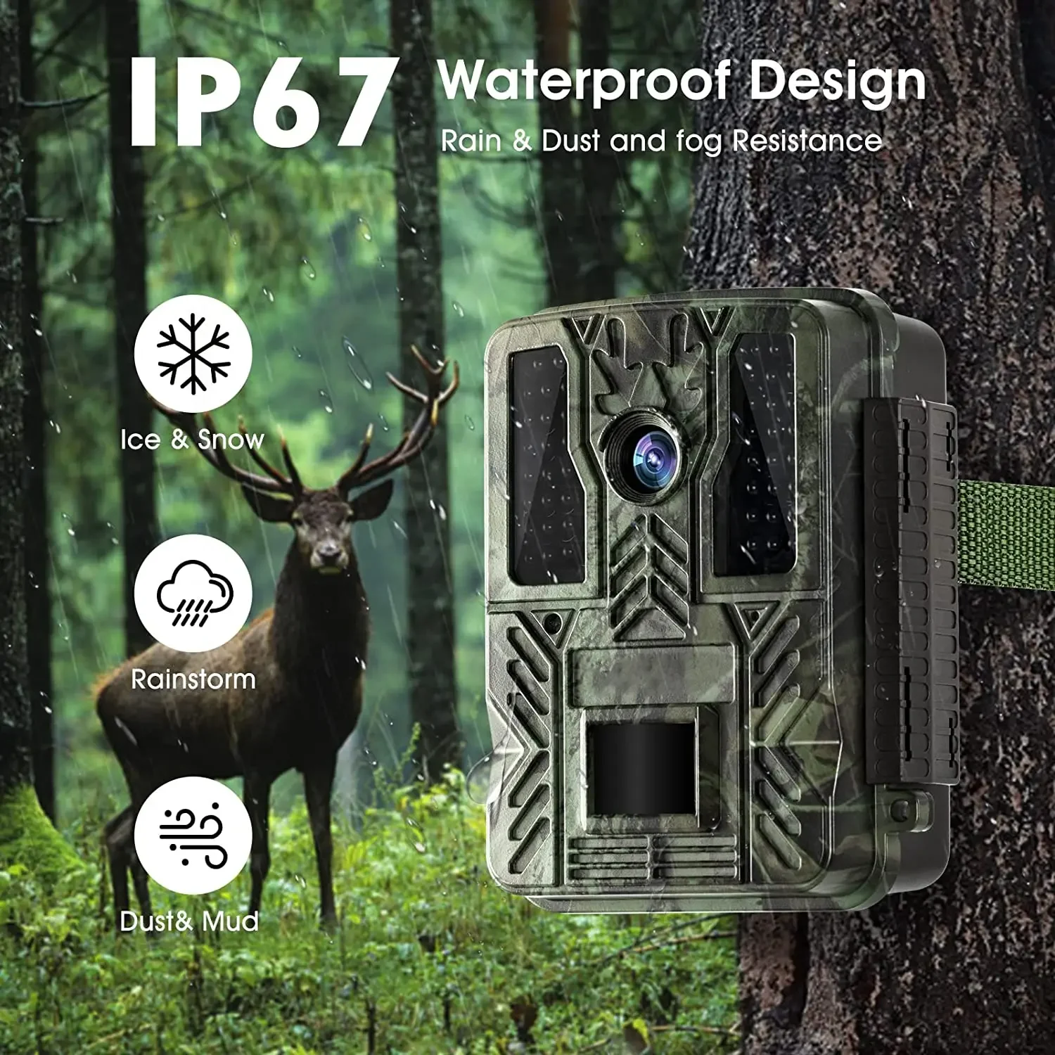 BSTCAM BST880-WIFI 32 MP Wildtier-Jagd-Hinterkamera, Fotofallen mit Weitwinkelobjektiv, App-Einstellungen für die Gartensicherheit – Detail 5