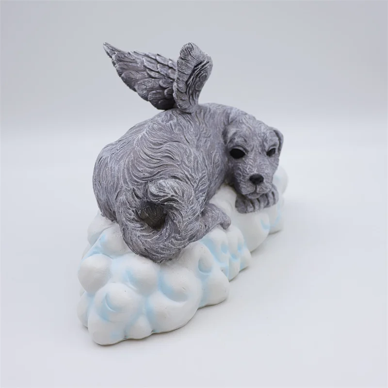 product manufacturer wholesale ornaments animal figurines office decor custom angel dog statues resin home decoration art figurines-7