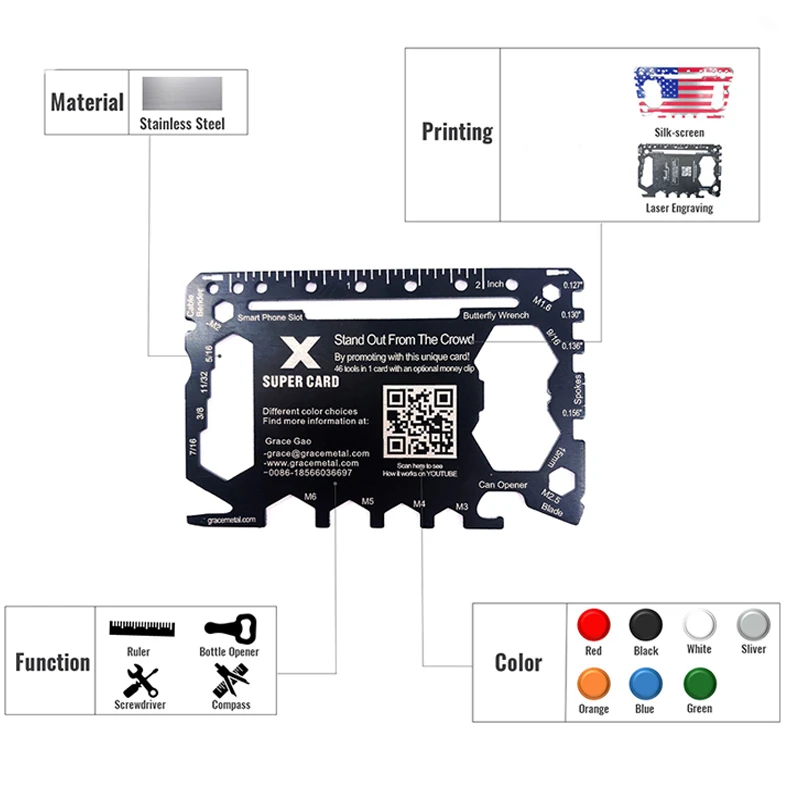 Инструмент для выживания на заказ, карманный нож, многофункциональный инструмент для кредитных карт