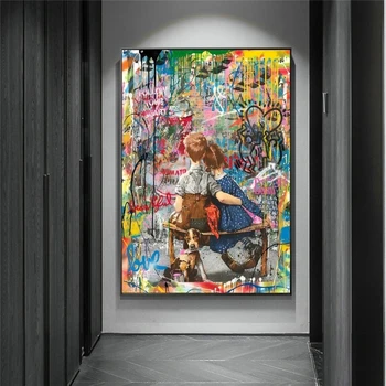 Hot Selling wholesale dropshipping Home Decor Painting  graffiti art and cheap oil painting
