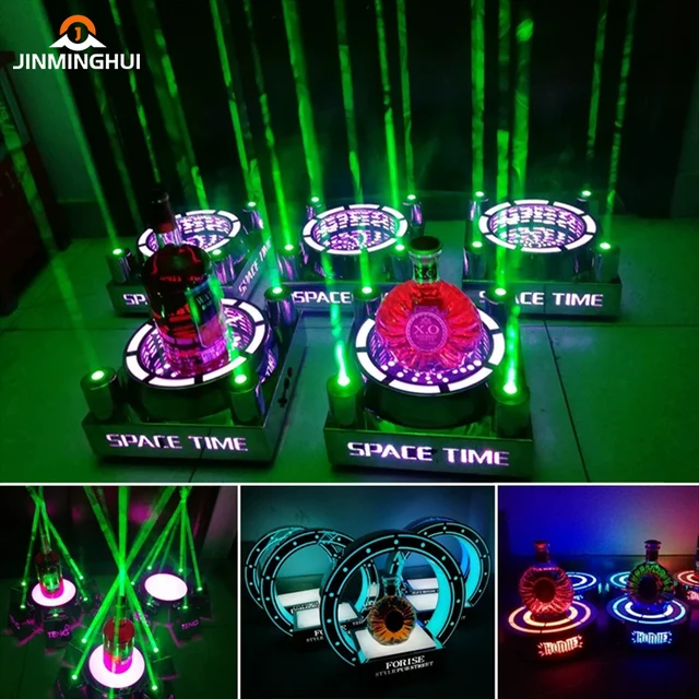 OEM Foldable LED Illuminated Laser Bottle Glorifier for Nightclub Advertising of for Champagne & Cocktails for Nighttime Display