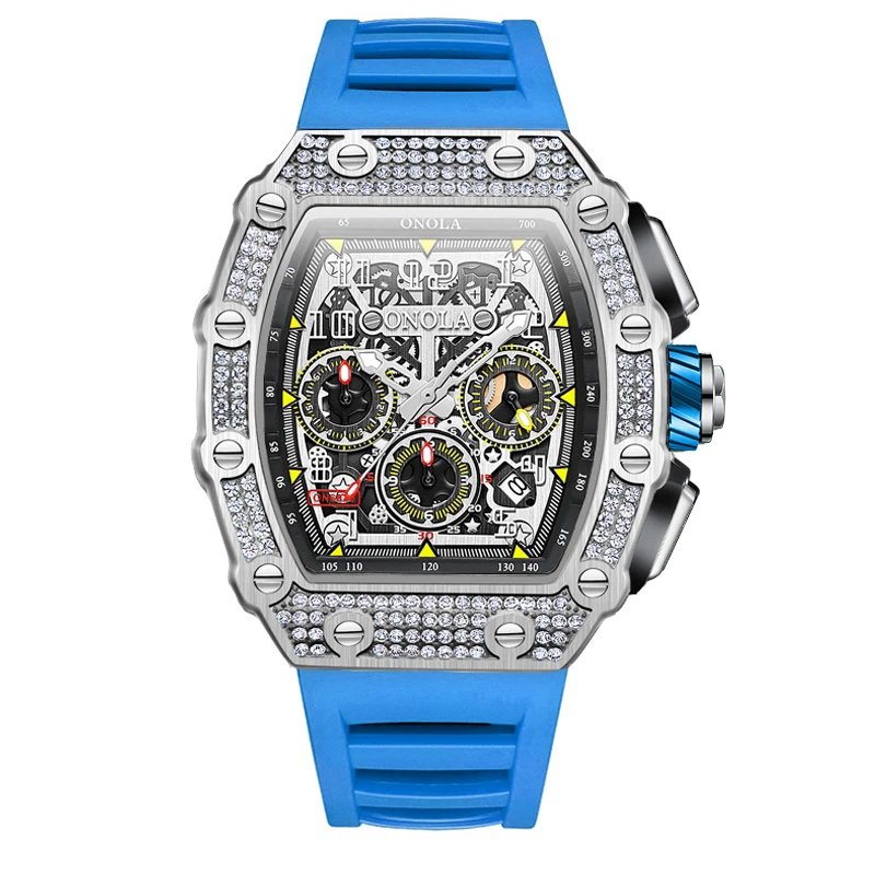 ONOLA 6826D Chic Multifunction Men Quartz Watch Trendy High Quality New Trend Design Ready Stock Waterproof with Silicone Strap
