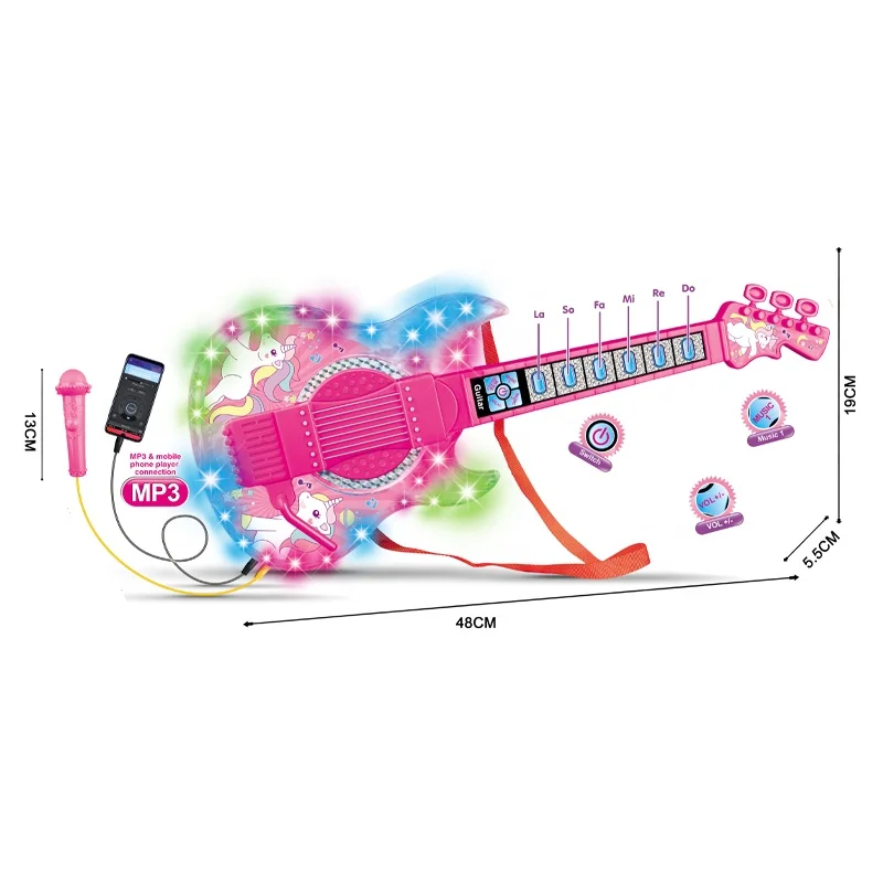 カラフルおもちゃギター 音楽機能付き Amazon.co.jp: キッズギター 子供用 おもちゃ ギター 4モード