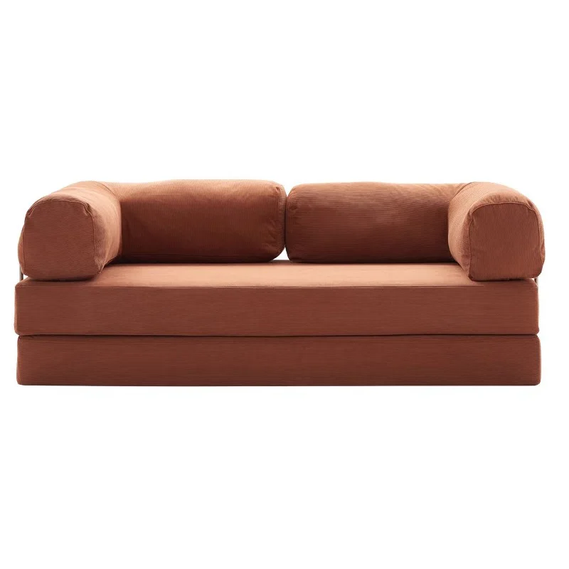 Customisable Scandinavian compression two-seater sofa, high-density foam corduroy material for bedroom living room