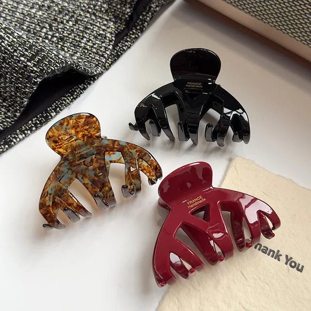 Acetic Acid Hollow Out Hair Clips Women Makeup  Ponytails Shark Hair Claws Customize Acetate Elegant Hair Clips