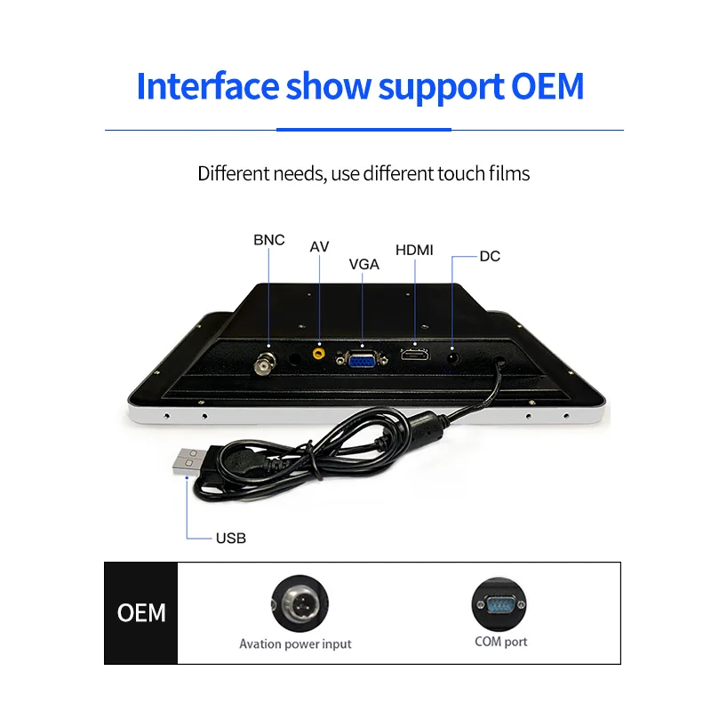 Wholesale 9.7 Inch PCAP Industrial LCD Monitor Capacitive Touch USB IPS HD-MI VGA BNC Input EEIT VESA Mount XP/7/8 Kiosk