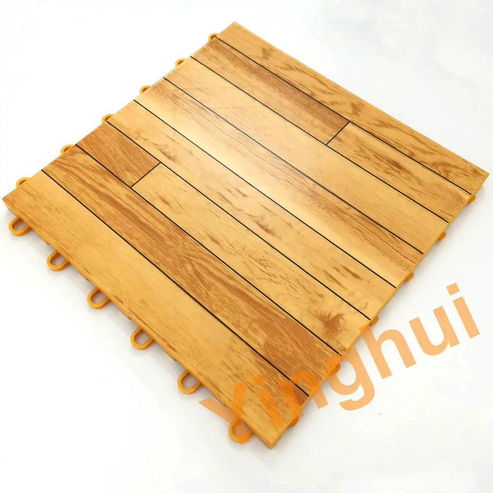 W-01 Pavimento da basket in legno con venature del legno per interni, piastrelle in PP, sostituzione del pavimento in vinile
