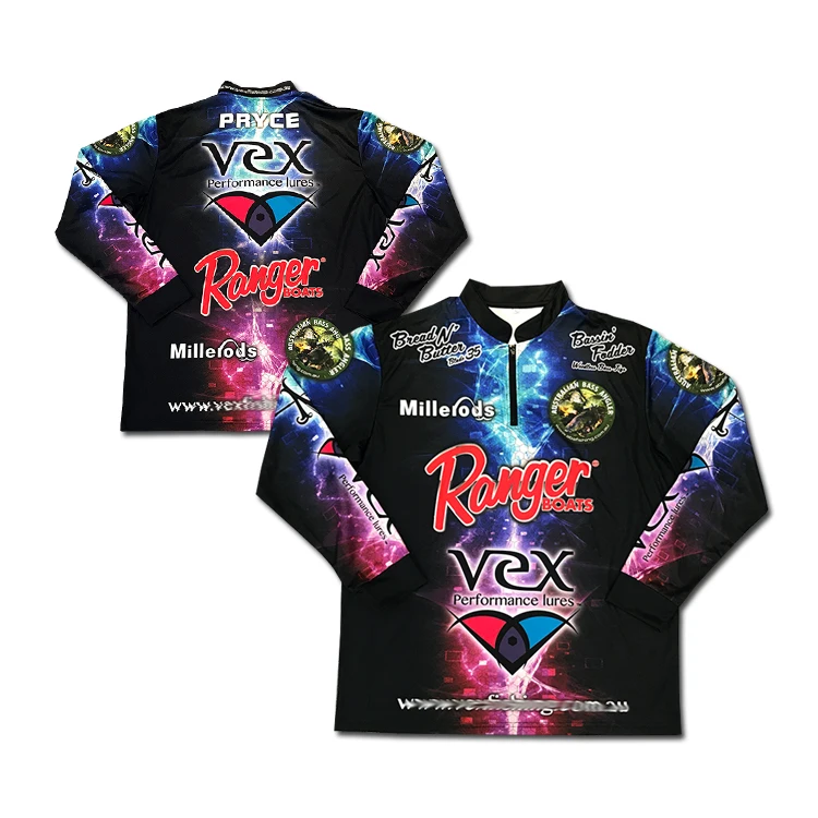 Source Wholesale Long Sleeve Sublimation Print Bass Fishing Jersey