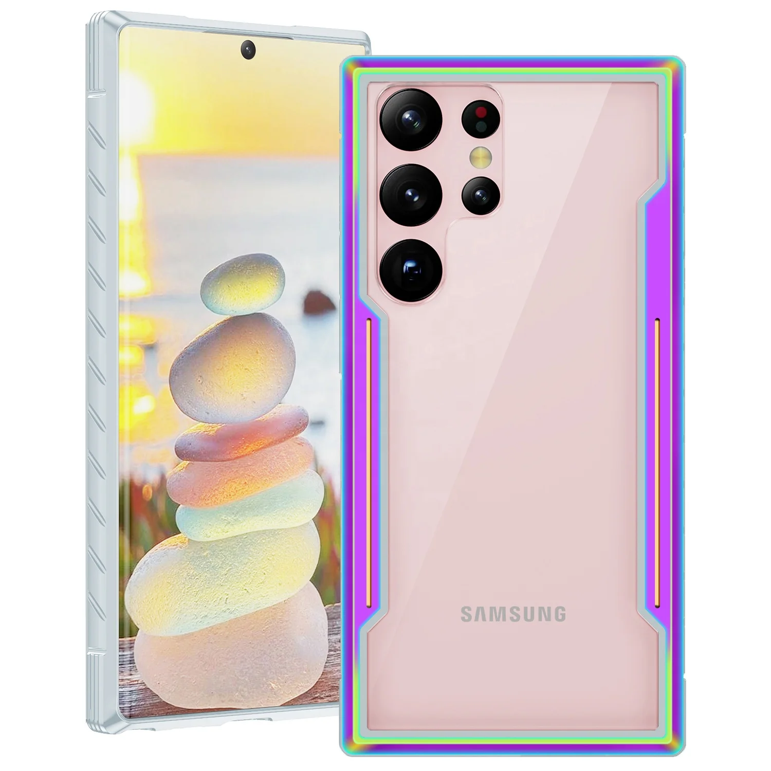 : Hard PC Back Soft TPU Bumper Case for Samsung S23/S23 Plus/S23  Ultra Shiny Iridescent Case Designed Shockproof Protective Case,Rainbow,for  Samsung S23Plus : Cell Phones & Accessories