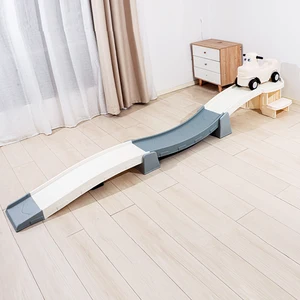 Factory Sale Cartoon Design Indoor Educational Toys Plastic White Children Track up and Down Roller Coaster Ride on Car Scooter