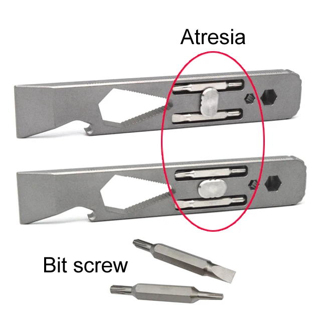 Titanium Pry bar with Wrench Screwdriver Bottle Opener Pocket Tool EDC