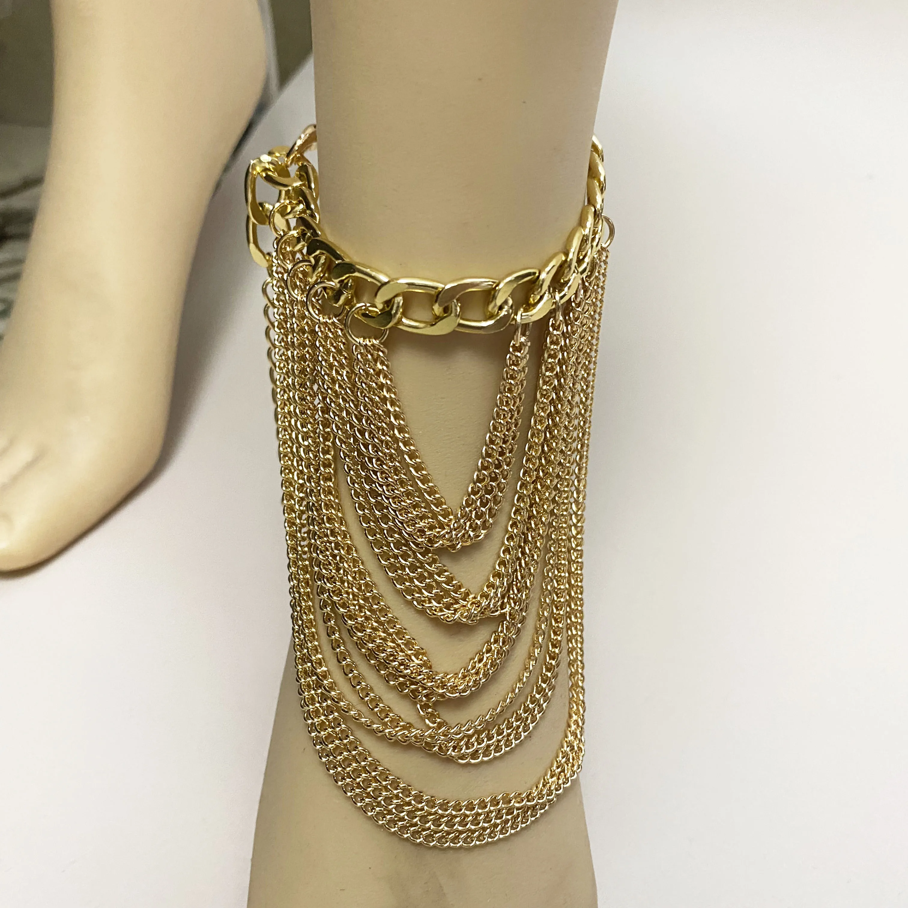 Jachon tornozeleira feminina, tornozeleira de salto alto, festa noturna,  joia de ouro com borla, para mulheres| Alibaba.com, image size:3024x3024