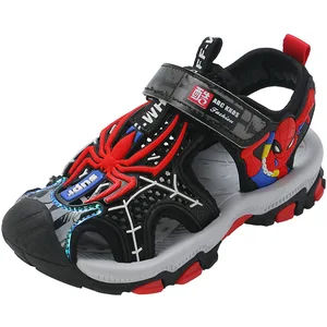 Customised New Fashion Children Beach Boys Outdoor Sandals Closed Toe Arch Support Spiderman Kids Sport Sandals