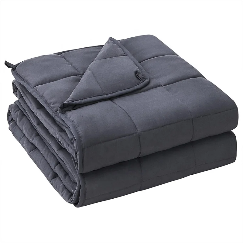 High Quality Custom Heavy Quilted Organic Cotton Polyester Weighted Blankets for Adults with Premium Glass Beads