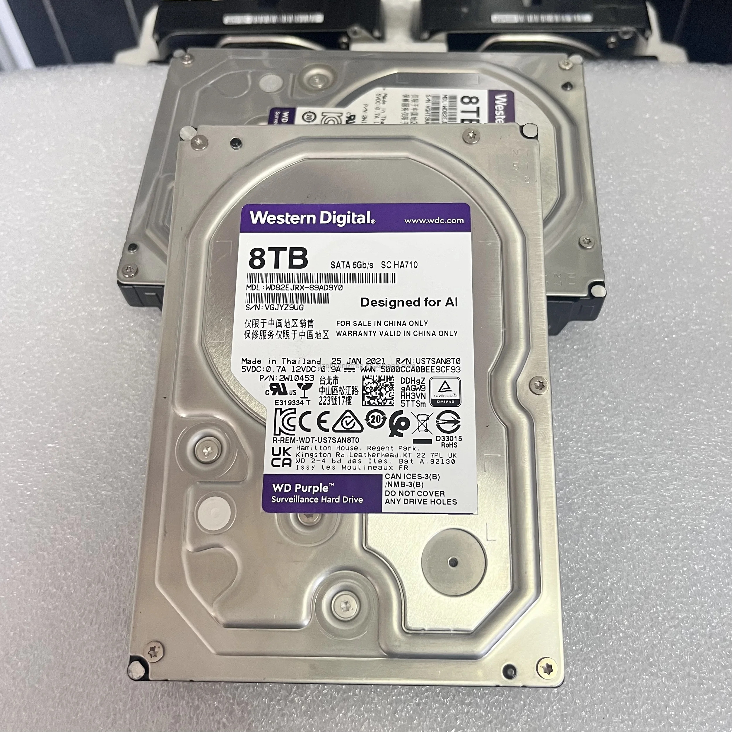 ⑧8WD Purple 4TB 2 台セット 計8TB　 3.5インチHDD ⑧8WD Purple 4TB 2 台セット 計8TB 3.5インチHDD ⑧8WD Purple
