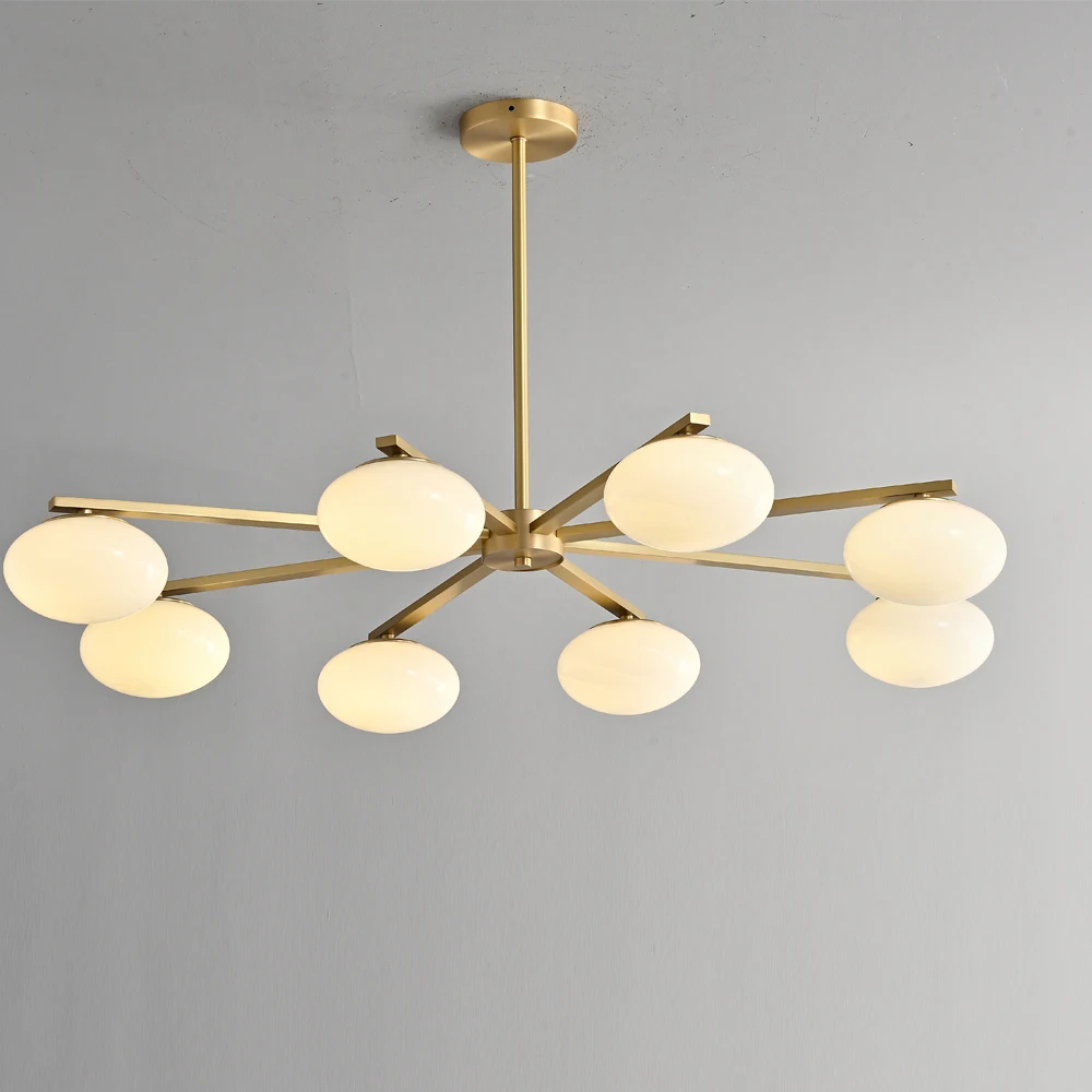 Globe Flush Mount Sputnik Chandelier Modern Brass Gold Pendant Light ...