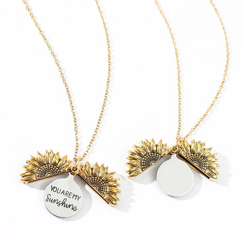 Stainless Steel You Are My Sunshine Birthday Gift Gold Plated