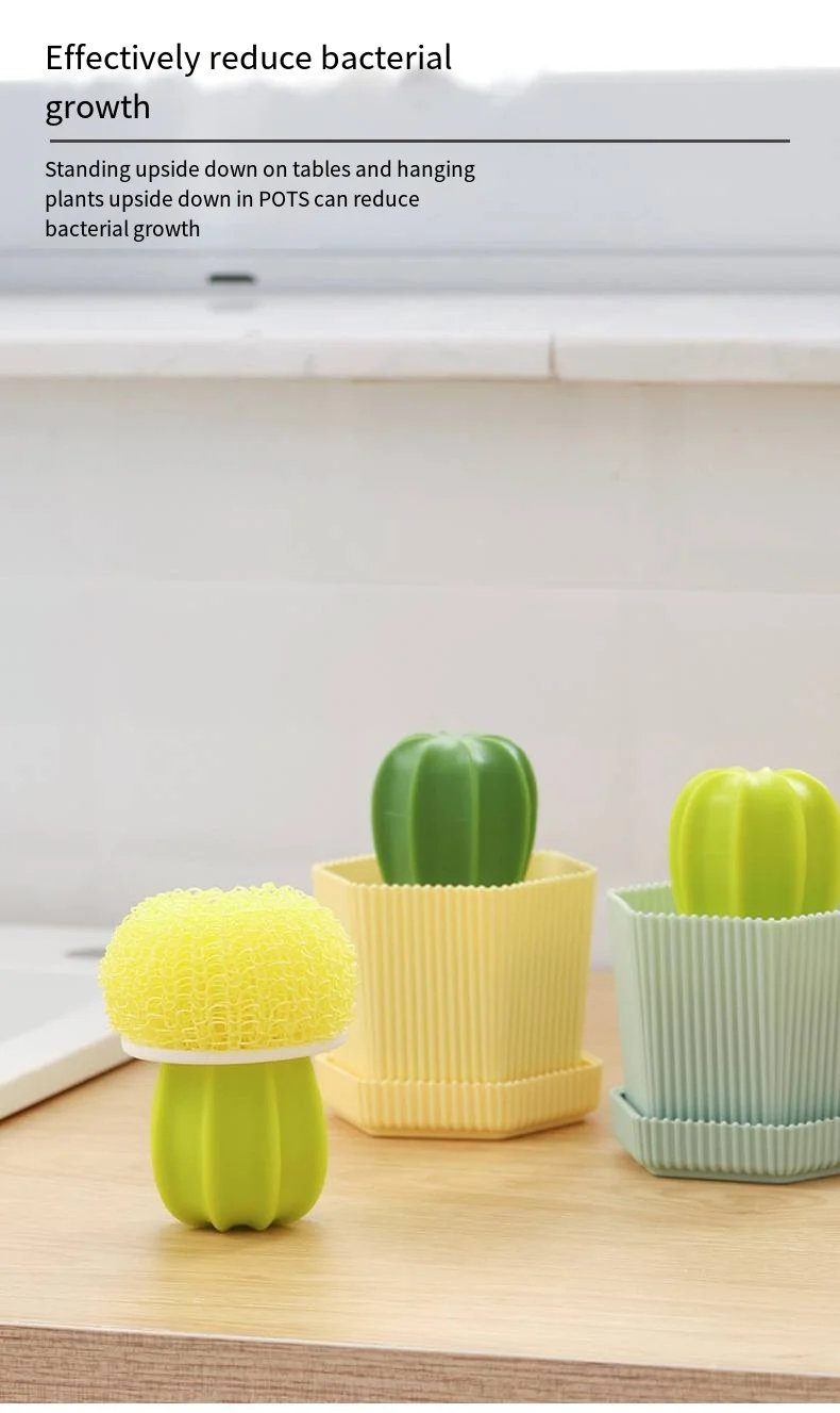 New creative pot brush prickly pear nano cleaning ball gradient color cleaning pot brush prickly pear pot brush supplier