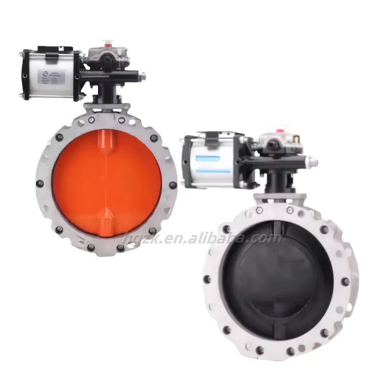 VFS Butterfly Valve Series V1FS V2FS Single Flange DN100-DN600 Pneumatic Powder Butterfly Valve for Cement Dust Butterfly Valve