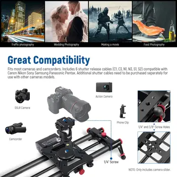 NEEWER ER1-120cm APP With RT-08 Motorized Carbon Fiber Camera Slider detail image
