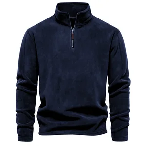 2026 High Quality Zip-Up Stand Collar Winter Fashion Men's Polar Fleece Hoodie Printed Warm Man's Jacket