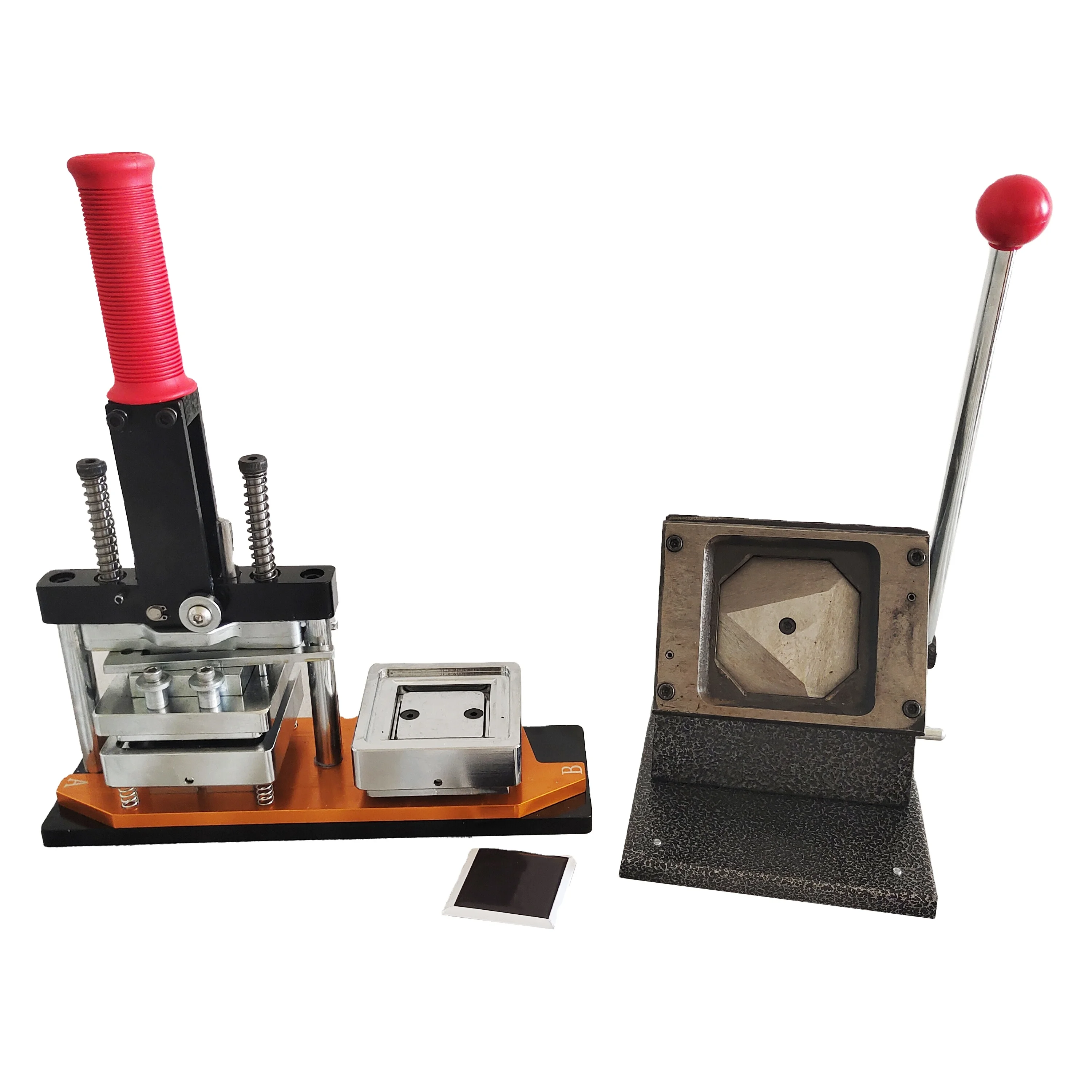 TEBAK Wholesale China Import  Metal Badge Making Machine Angular Corner High Quality Polyester Button Machine