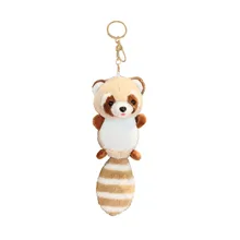 Hot Lovely Plush Raccoon Stuffed Cute Bag Pendant Key Ring Wedding Doll Accessories Wholesale Keychain Pendant for Gift