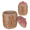 Tarro de almacenamiento navideño con forma de hombre de jengibre.