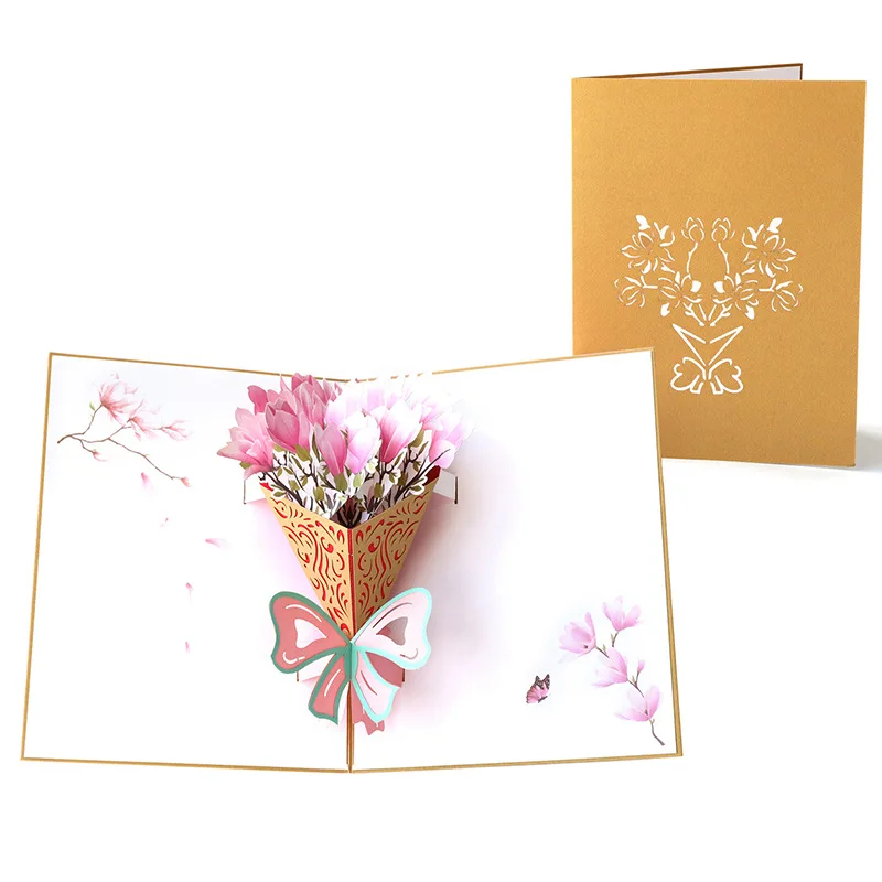 Pop Up 3D Carte d'anniversaire fleurs adapté pour Mère Fille Soeur Gran épouse son