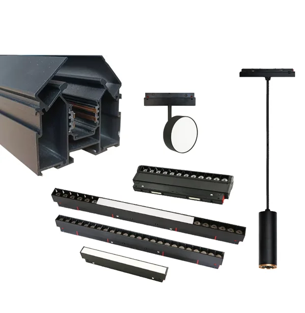 48V Modern Design Recessed Rail for LED Tension Stretch Ceiling Magnetic Track Light System