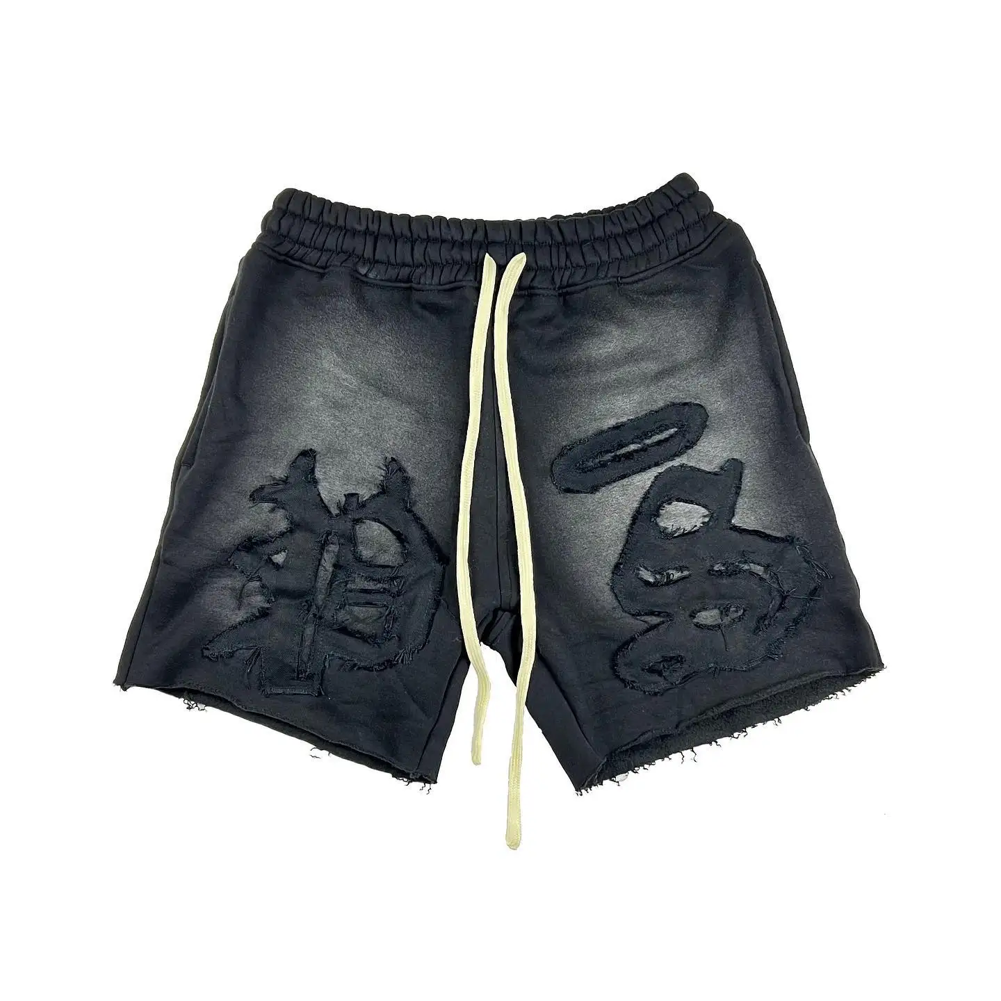 Custom Essentials Unisex Sweat Shorts Cotton Baggy Graphic Print Embroidery Applique Summer Distressed Acid Wash Shorts for Men gallery 7