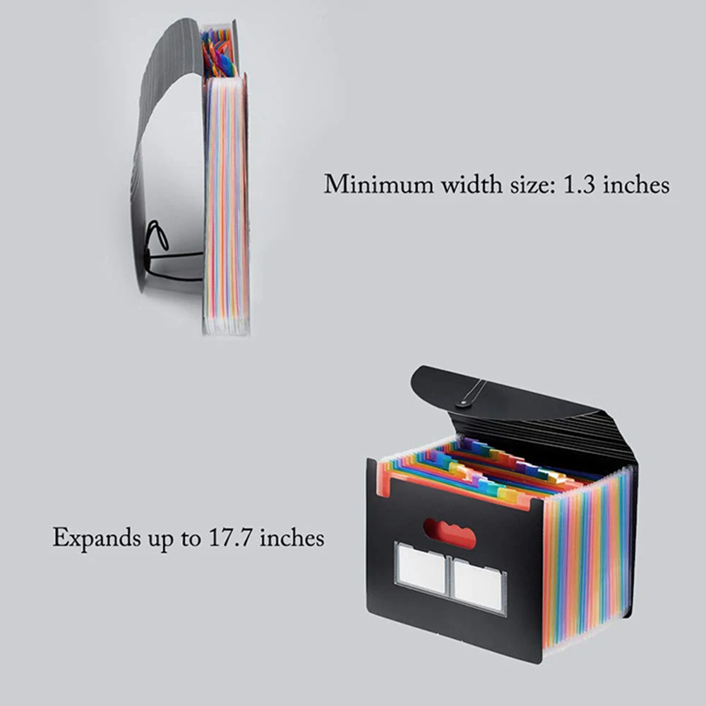 Office A4 Size 24 Pockets Expandable Accordion Document File Organizer Plastic Collapsible File Folder