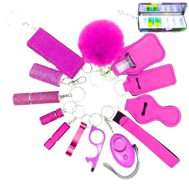 Personal Alarm Gadgets Women Safety Keychain Set Accessories Supplies Self  Defense Keychain